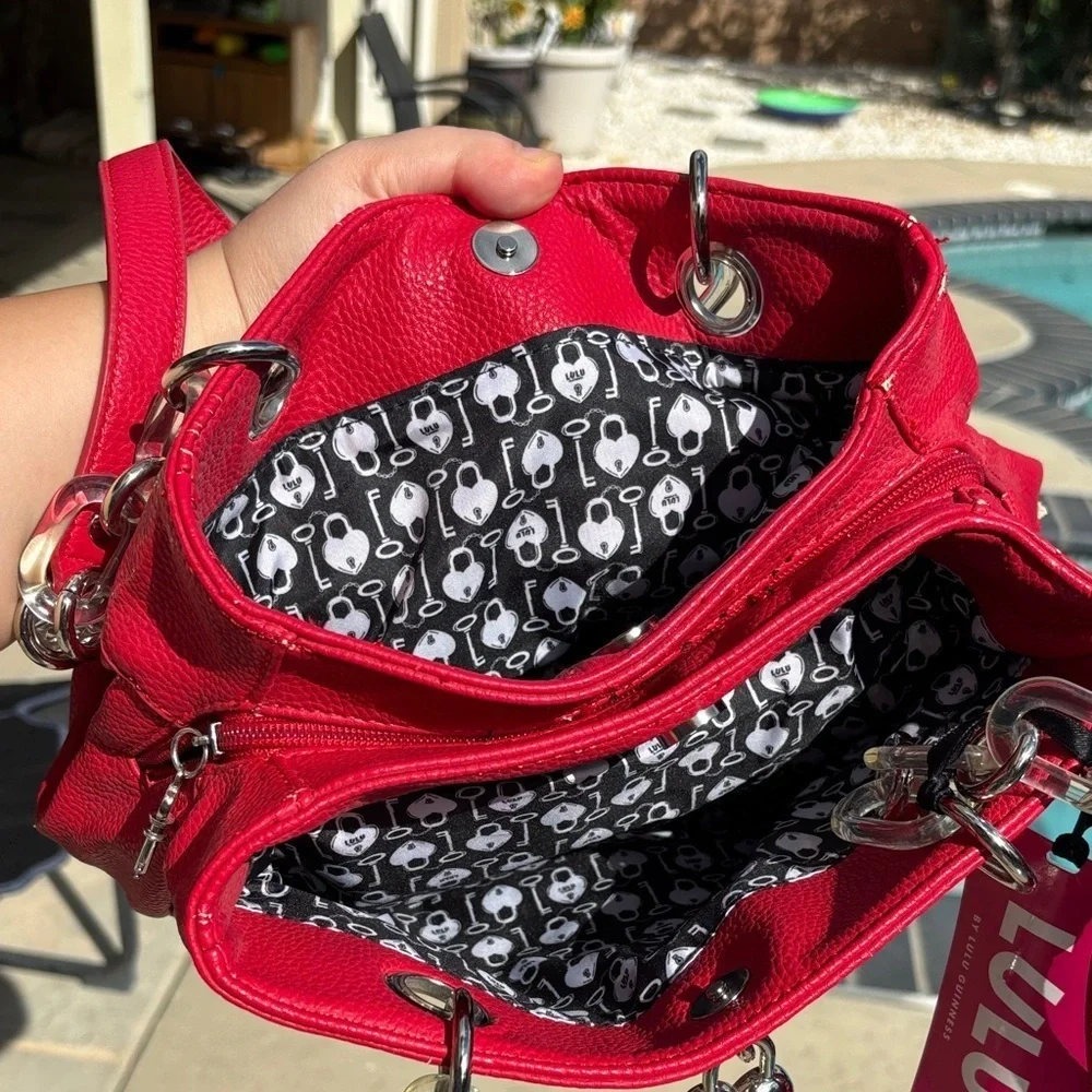Key to My Heart Red Satchel Lulu Guinness